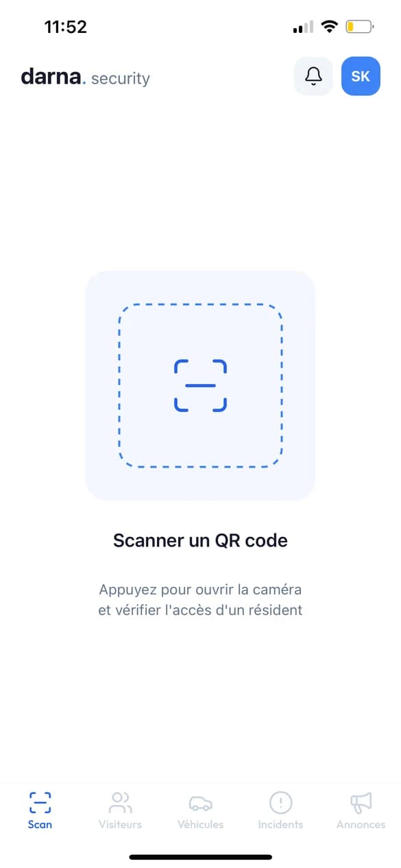 مسح شارة QR عند المدخل